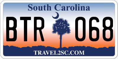 SC license plate BTR068