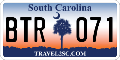 SC license plate BTR071
