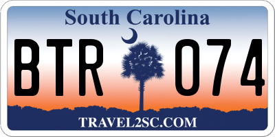SC license plate BTR074