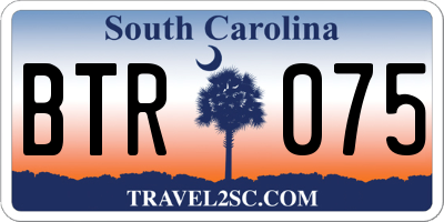 SC license plate BTR075