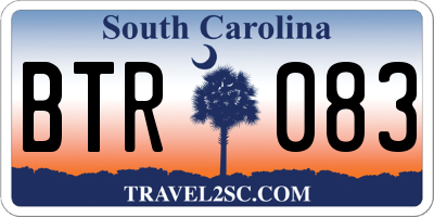 SC license plate BTR083