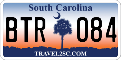SC license plate BTR084