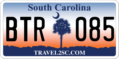 SC license plate BTR085