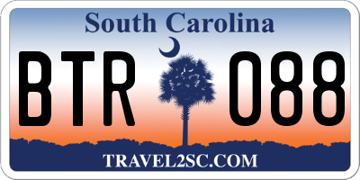 SC license plate BTR088
