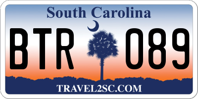 SC license plate BTR089