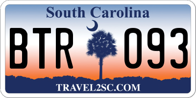 SC license plate BTR093