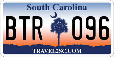 SC license plate BTR096