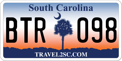 SC license plate BTR098