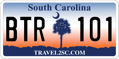 SC license plate BTR101