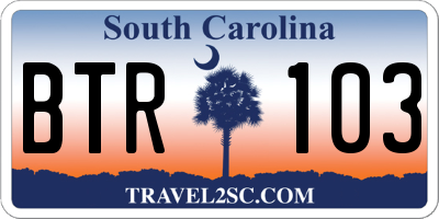 SC license plate BTR103