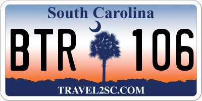 SC license plate BTR106