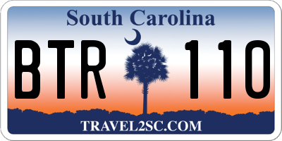 SC license plate BTR110