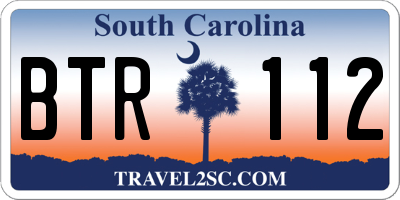 SC license plate BTR112