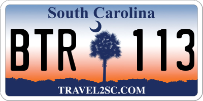SC license plate BTR113