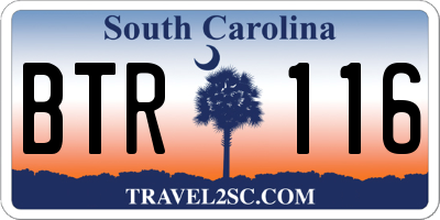 SC license plate BTR116