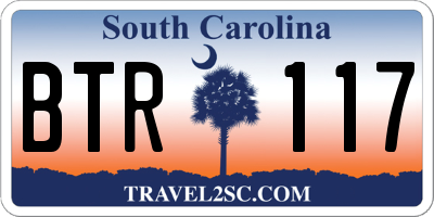 SC license plate BTR117