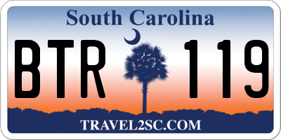 SC license plate BTR119