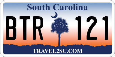 SC license plate BTR121