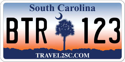 SC license plate BTR123