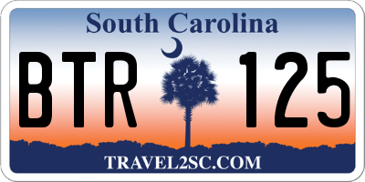 SC license plate BTR125