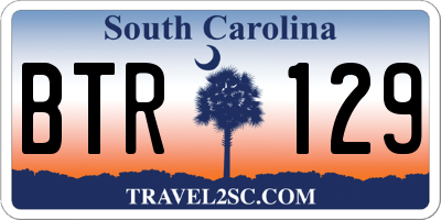 SC license plate BTR129