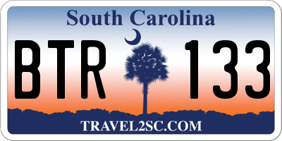SC license plate BTR133