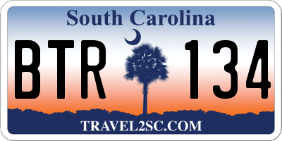 SC license plate BTR134