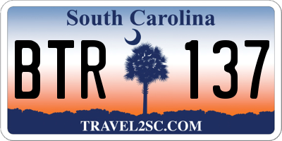 SC license plate BTR137