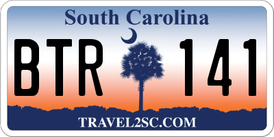 SC license plate BTR141