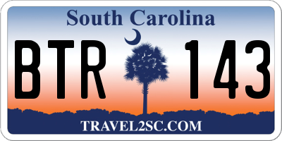 SC license plate BTR143