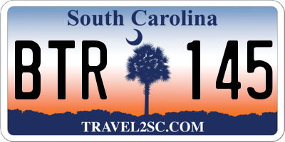 SC license plate BTR145