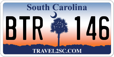 SC license plate BTR146