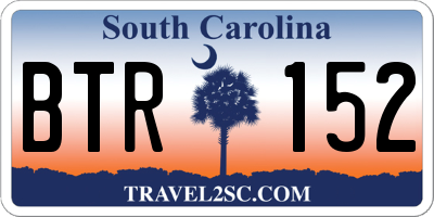 SC license plate BTR152