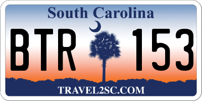 SC license plate BTR153