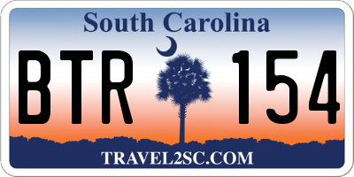 SC license plate BTR154