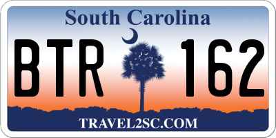 SC license plate BTR162