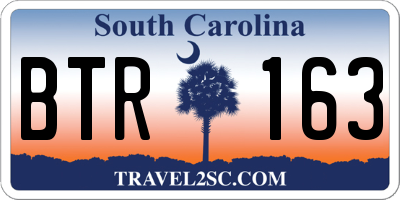 SC license plate BTR163