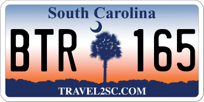 SC license plate BTR165