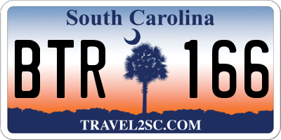 SC license plate BTR166