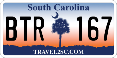 SC license plate BTR167