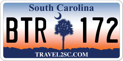 SC license plate BTR172