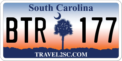SC license plate BTR177