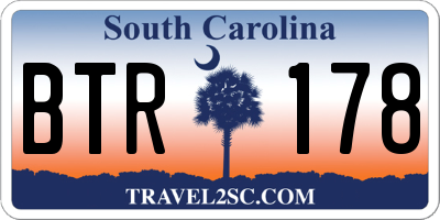 SC license plate BTR178