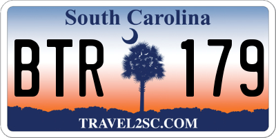 SC license plate BTR179