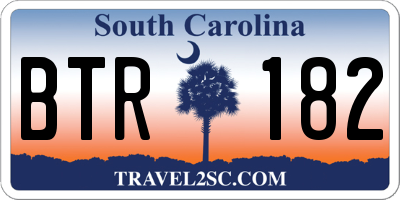 SC license plate BTR182