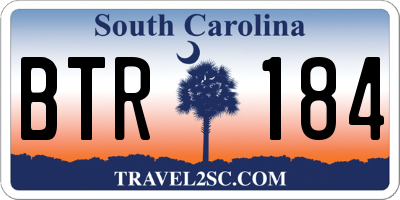 SC license plate BTR184