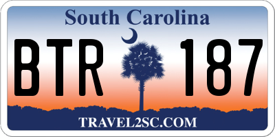 SC license plate BTR187