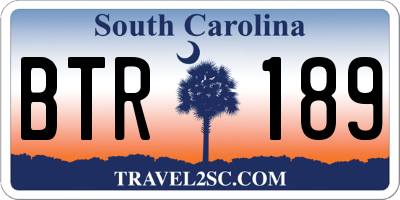 SC license plate BTR189