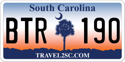 SC license plate BTR190