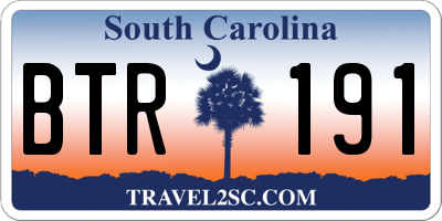 SC license plate BTR191